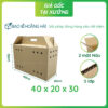 5 thùng carton có quai trơn 40x20x30cm không in đựng gà, thú cưng, đựng trái cây